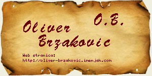 Oliver Brzaković vizit kartica